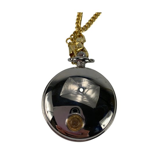 Franklin Mint Pocket Watch Alaskan Chilkat Bald Eagle Ted Blaylock Chain 1999 Vi - Picture 3 of 3